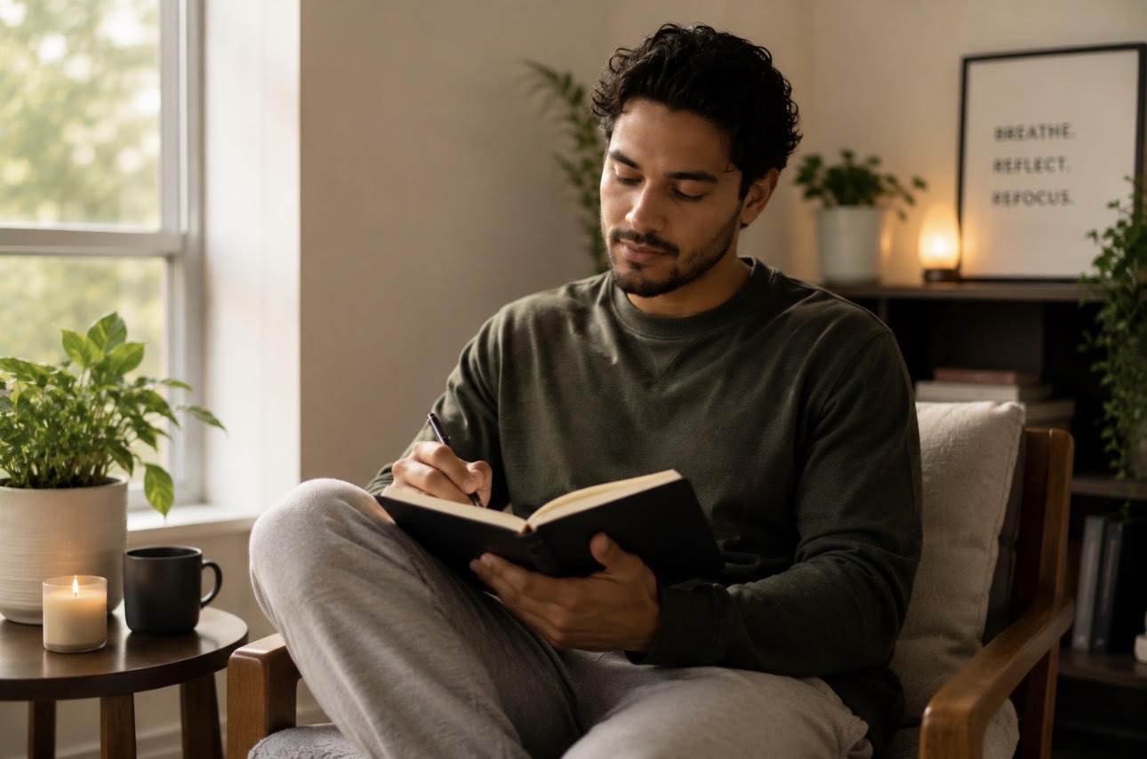 Person feeling calm and grounded after anxiety therapy