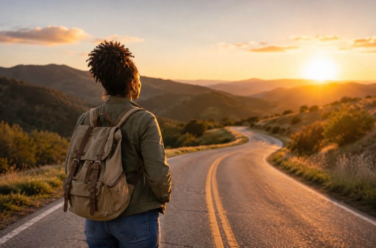 Person embracing new beginnings during life transition therapy